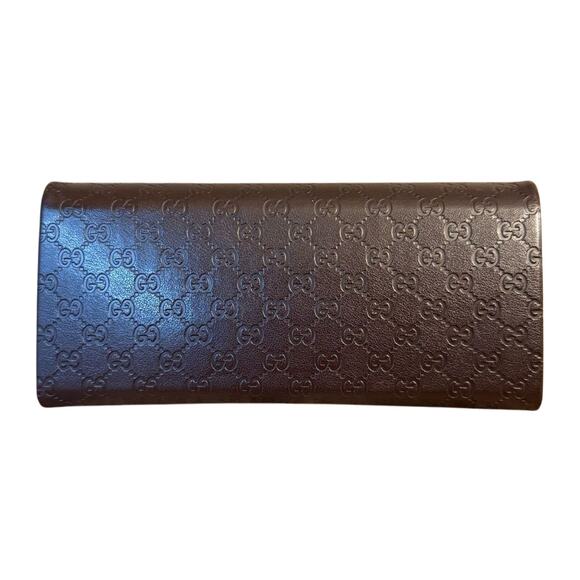 Gucci Foldable Micro Guccissima Sunglasses Case Snap Closure Brown Monogram - Picture 2 of 12